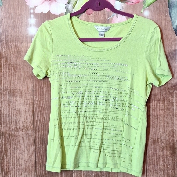 LIGHT GREEN COTTON T-SHIRT SEMI-FITTED SIZE SMALL - Picture 1 of 5